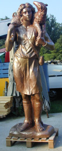 Statua in bronzo LS178BR Buon Pastore